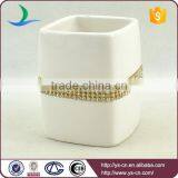 Ceramic Hotel Bathroom Sanitary Items With Golden Rhinestone thumbnail-3