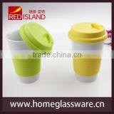 Colourworks Ceramic Mug With Yellow Silicone Band And Lid thumbnail-3