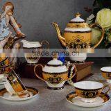Luxury Golden Painting Porcelain Tea Set 15pcs Bone China Tea Set thumbnail-1