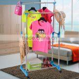 Stainless Steel Adjustable Telescoping Vertical and Horizontal Bars Double Rails Rolling Clothing Rack and Garment Rack thumbnail-3