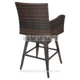 Outdoor Patio Furniture All-Weather Brown Wicker Swivel Bar Stool With Cushion thumbnail-2