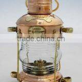 Nautical Ship Lantern, Antique Copper Lantern, Brass Ship Lanterns, Copper Outdoor Lantern, Copper Hurricane Lantern, thumbnail-1