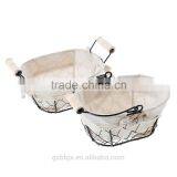 Vintage Metal Chicken Wire Storage Basket With Removable Fabric Liner thumbnail-5