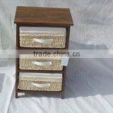Tong Wood Living Room Display Shoe Cabinet With Wicker Drawer thumbnail-3