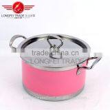 Pink Green Yellow Colorful Hot Sale Shape Stainless Steel Soup Cooking Pot Set thumbnail-3
