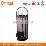 Black Metal Mesh Fireplace Tool Set thumbnail-4