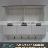 Latest white mini wall cabinet with hooks