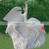 White Stone Crane Statue for Garden Decoration thumbnail-1