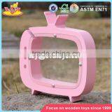 Wholesale TV Shape Girls Wooden Coin Bank Best Deisgn Lovely Wooden Coin Bank With Logo Customize W02A253 thumbnail-4