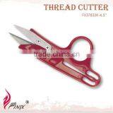 4.5" Red Color Grip With Finger Hole Thread Snips thumbnail-1