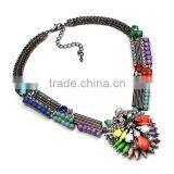 Fashion Multicolors Rhinestone Alloy Necklace for Girls thumbnail-3