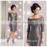 Dark Gray Lace Latest Evening Designs Ladies Suit thumbnail-1