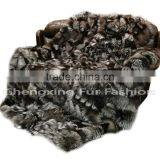 CX-D-116 Wholesale Luxury Real Silver Fox Fur Throw And Fur Blanket thumbnail-4