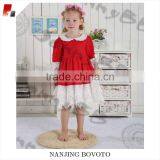 hot sale kids boutique wolf remake red lace medium dress