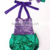 Baby Girl Fins Mermaid Romper Jumpsuit Kid Mermaid Swimming Bathing Suit thumbnail-1