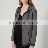 Wholesale Grey Zip up Hoodies Maternity Coat Wear thumbnail-1