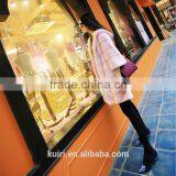 2016 New Autumn Winter Coat Women Faux Fur Coat Fake Rabbit Fur Jacket Casual Striped Loose Pink Long Coat thumbnail-6