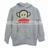 Children's Long-sleeved T-shirts With Hood, Made of 100% Cotton, Comes in Gray and White Color thumbnail-1