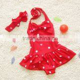 S31333W Kids Branded Swimwear Young Girls Sweet Bowknot Swimwear thumbnail-1