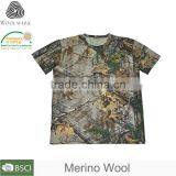 Custom-made Merino Wool Camouflage t- Shirt ,printed Merino Wool T-shirt thumbnail-5