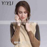 OEM Factory Price Women Turtleneck Color Block Knit Cashmere Sweater thumbnail-3