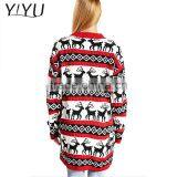 Custom Reindeer Jacquard Long Big Button Ugly Christma Cardigan Jumper for Women thumbnail-2