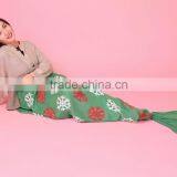 Customized Size and Color Christmas Green Knitted Mermaid Tail Blanket for Ladies thumbnail-5