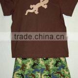 Boys Shirt and Pant Cartoon Gecko Applique Design Outfit First Impressions Baby Clothes thumbnail-1