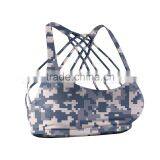 Bluish Gray Camouflage Fitness Bra thumbnail-1