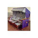 Outdoor Waterproof Roofed Wicker Beach Chair & Strandkorb , Three Seat thumbnail-1