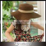 Kids Wide Brim Straw Beach Hat thumbnail-2