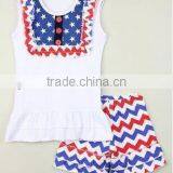 New Arrival Toddle Girls Forth Of July Summer Cotton Outfits USA Kids July 4th Patriotic Outfit For 0-10YRS