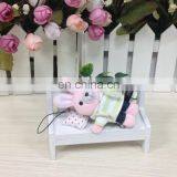Pink Rabbit Mini Stuffed Animal Wholesale Cheap Custom Keychains For Girls thumbnail-3