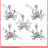 crystal crab deisgn jewelry belly navel ring piercing jewelry