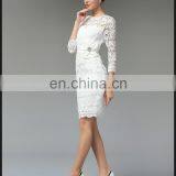High Quality Fashion Round Neck Sexy Lace Casual Dress With 3/4 Long Sleeves Dress thumbnail-3