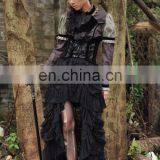 Gothic Steampunk Laces and Frills Layered High Low Skirt thumbnail-5