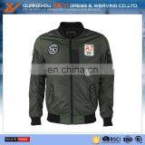 Custom Nylon Plain Green Flight Bomber Jacket With Patches thumbnail-1