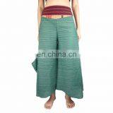 NAPAT Gypsy Woven Waist And Plain TC Cotton Curved Flare Leg Pants thumbnail-1