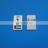 rectangle shape with zayed logo 2018 UAE metal logo souvenir lapel pin badge safety pin