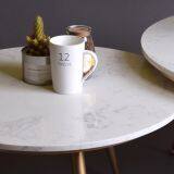 High Quality Round White Coffee Table Calacutta White Table Top thumbnail-5