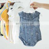 Newborn Kids Falbala Overalls Jumpsuit Summer Clothes Baby Girl Cotton Floral Print Romper Baby Summer Clothes thumbnail-1