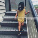 New Soft Yellow Two Pieces Baby Cotton and Linen Clothes Sets Top Tshirt & Shorts 2pcs Set thumbnail-7