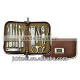Elegant High Quality Manicure Pedicure Set Tool Box With PU Leather Box