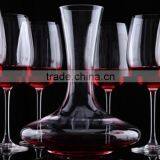Hand Made Mouth Blown Transparent Crystal Glass Wine Decanter With Wine Glass Set Quality Choice thumbnail-2