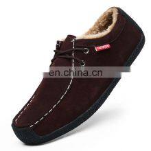 Factory Direct Sale Christmas Plus Size Autumn and Winter Doudou Suede Driving Plus Velvet Custom Men's Casual Leather Shoes