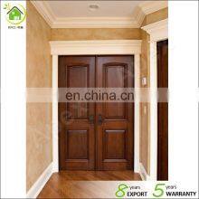Pre-hung Solid Wood Entrance Double Teak Wooden Entry Doors thumbnail-3