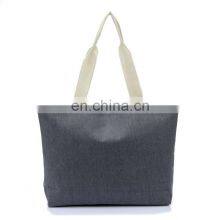 Ladies Colored Stripe Tote Storage Bag Cotton Canvas Shopping Handbag thumbnail-1