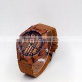 Cheap japanese miyota 2035 movement wooden wristwatches genuine leather watches bamboo wooden watches for women and men