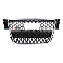 RS5 Front Bumper Grille for Audi A5 S5 B8 Chrome Silver Black High Quality Center Honeycomb Mesh Grill 2008-2012 thumbnail-2