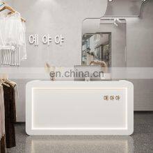 Newest Modern Wig Shop Reception Desk White Salon Counter Front Desk thumbnail-2